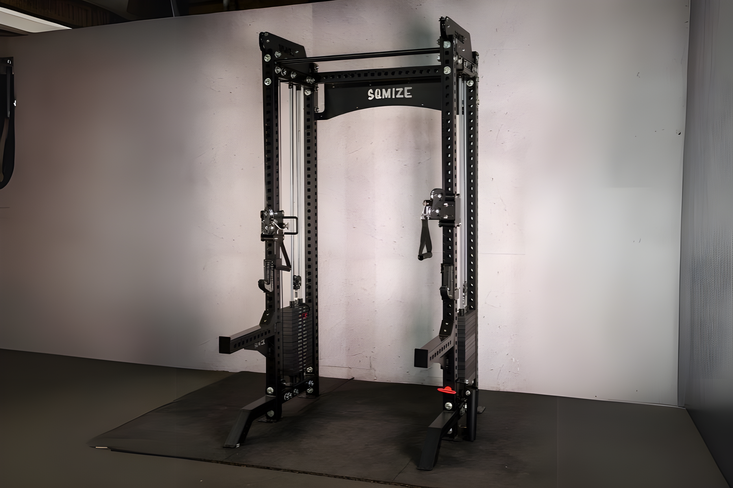 Power Rack & Kabelzugstation: Twin-Power Gym SQMIZE® ELITE CLUB SQ-S855-90, Kabelzugstation & Half Rack, Höhe 215 cm