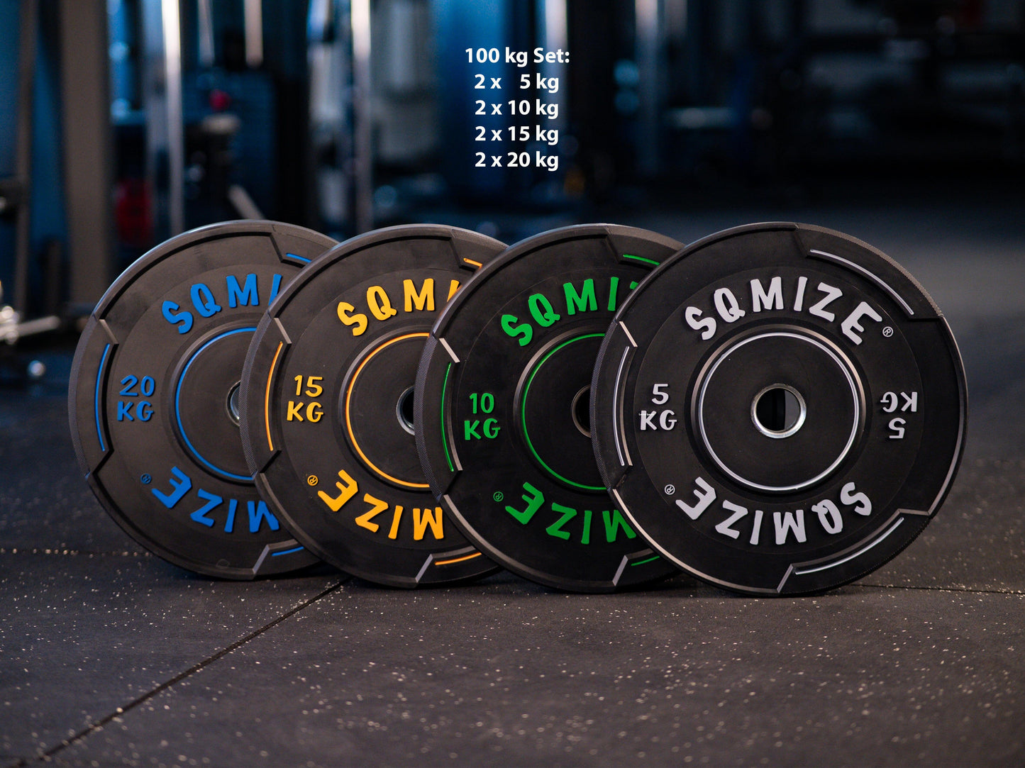 Premium Bison Black Bumper Plate Set SQMIZE® V-BBP, 70 - 150 kg www.simpleproducts.at