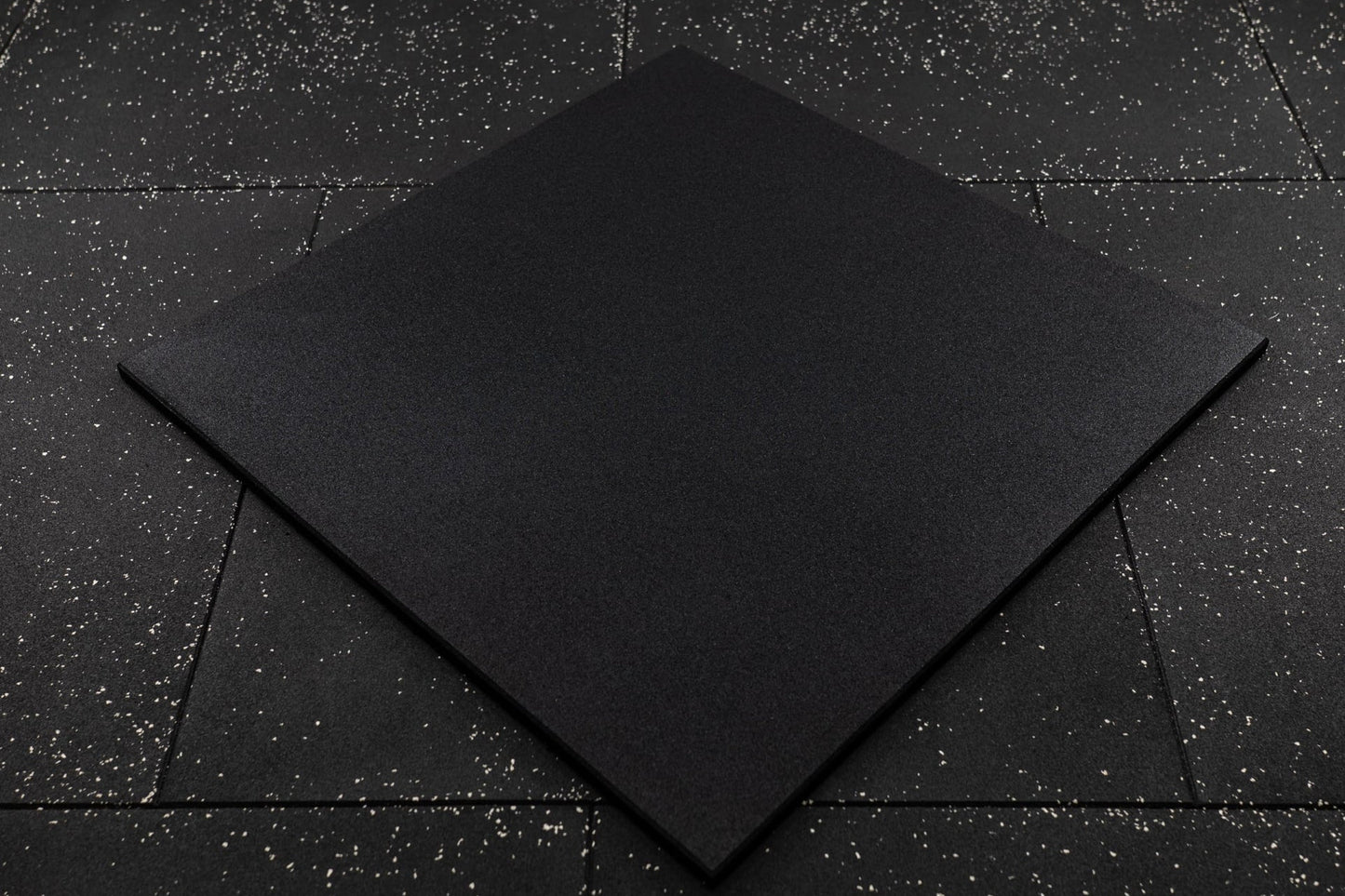 Gym Rubber Mat SQMIZE® GRMB100, 15 - 25 mm schwarz pur (6 Stk.)