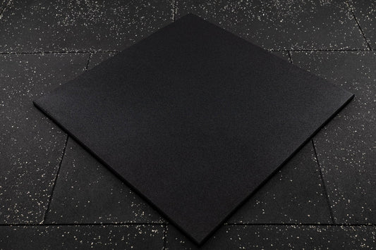 Gym Rubber Mat SQMIZE® GRMB100, 15 - 25 mm schwarz pur (6 Stk.)