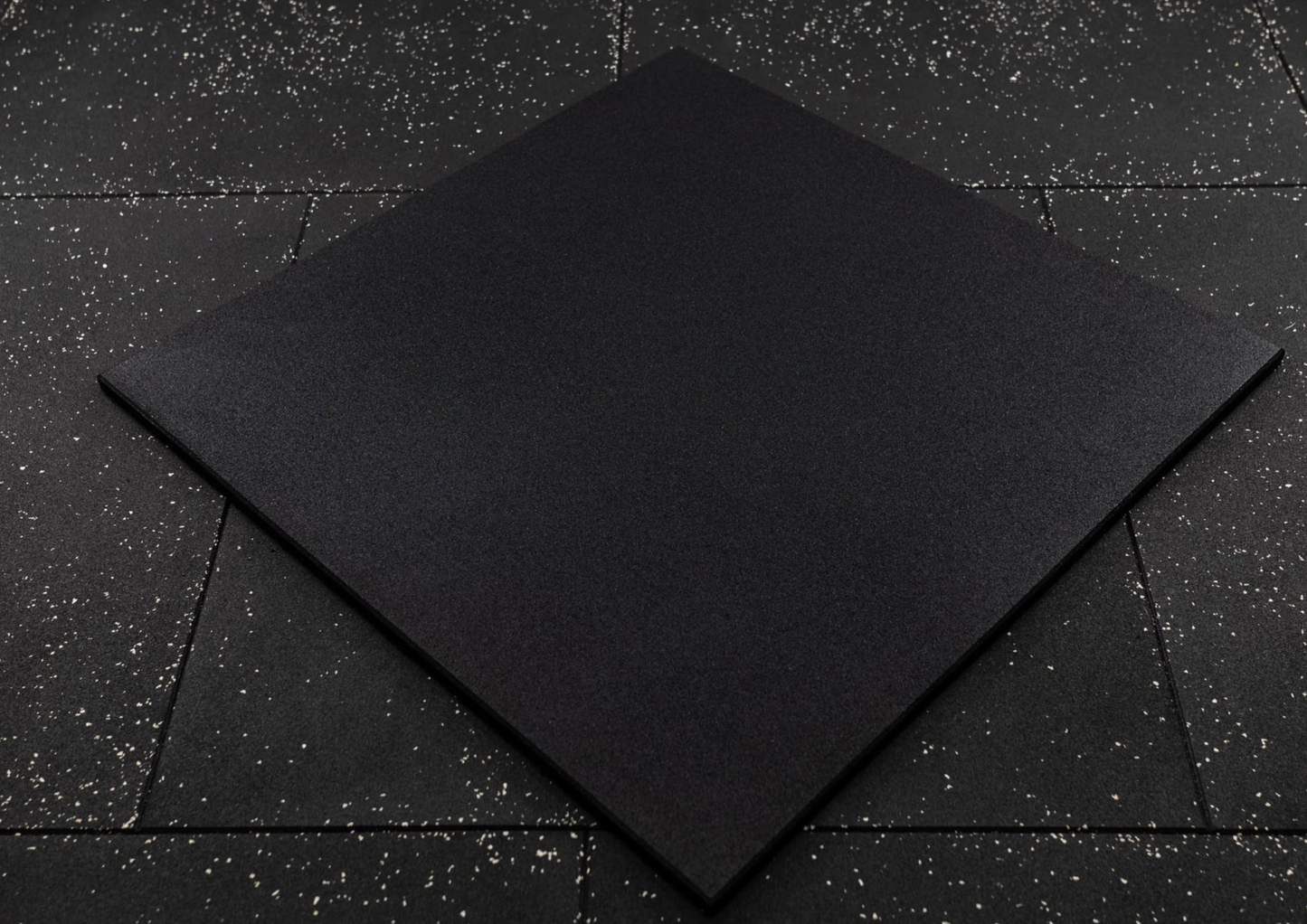 Gym Rubber Mat SQMIZE® GRMB100, 15 - 25 mm schwarz pur (6 Stk.)