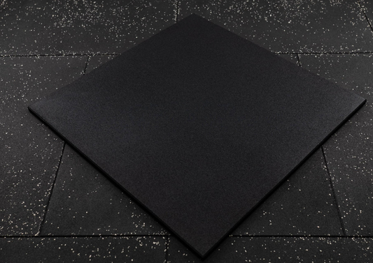 Gym Rubber Mat SQMIZE® GRMB100, 15 - 25 mm schwarz pur (6 Stk.)