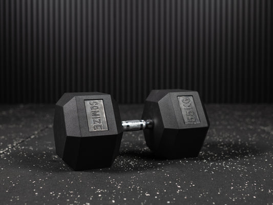 Hex Dumbbell - Hexagon Hanteln SQMIZE® HDBR gummiert, 2.5 - 40 kg