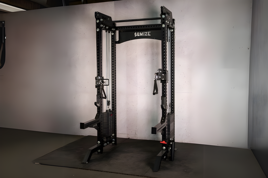 Power Rack & Kabelzugstation: Twin-Power Gym SQMIZE® ELITE CLUB SQ-S855-90, Kabelzugstation & Half Rack, Höhe 215 cm
