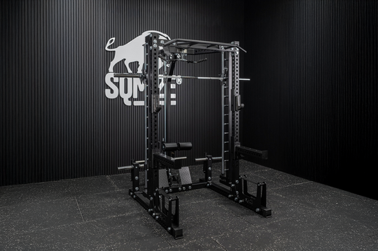 All-in-One Half Rack, Smith Machine & Latzug SQMIZE® PREMIUM BISON SQ-S550RSR, Höhe 224 cm