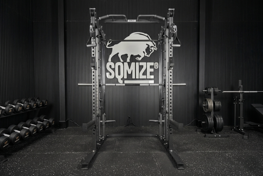 All-in-One Rack Station SQMIZE® ELITE CLUB SQ-R356, Power Rack, Linear Smith & Kabelzugstation, Höhe 210 cm