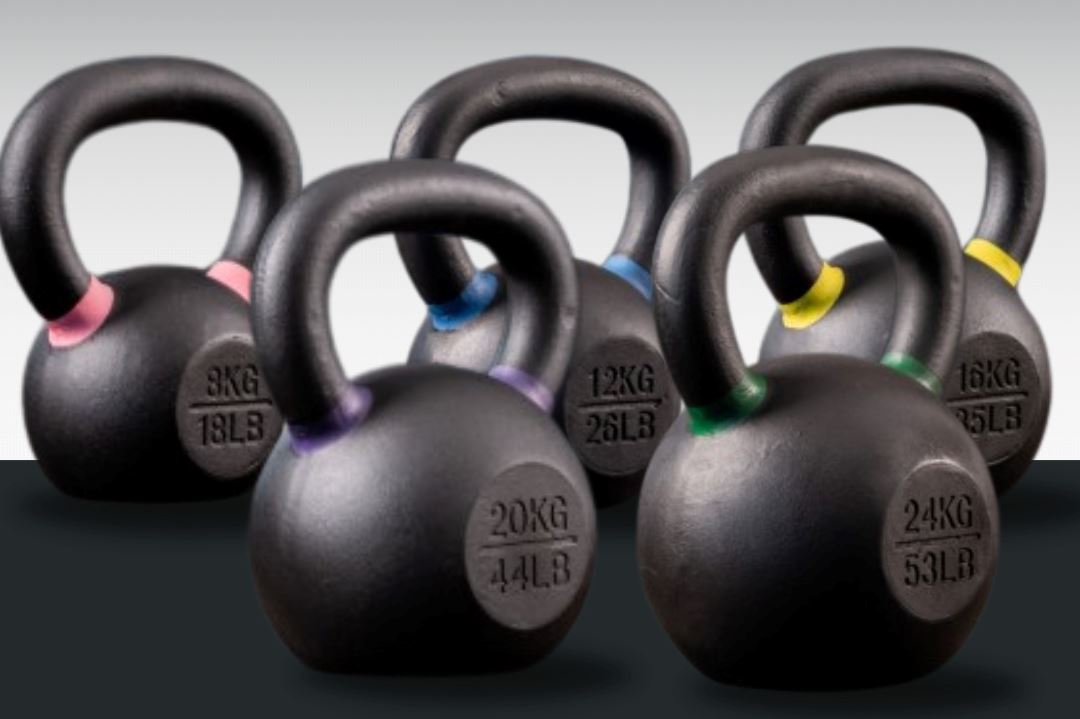 Black Kettlebell Profi Sets SQMIZE® BFK, farbcodiert, 36 - 140 kg www.simpleproducts.at BFK80 