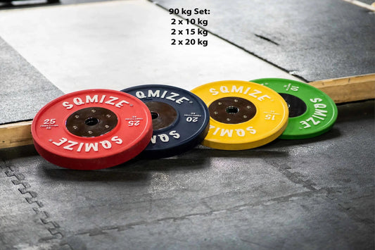 Premium Bison Competition Bumper Plate Set SQMIZE® CompBP, 90 - 140 kg www.simpleproducts.at 90 kg - Set 