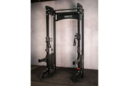 Twin-Power Rack & Kabelzugstation: Twin-Power Gym SQMIZE® ELITE CLUB SQ-S855-90, Kabelzugstation & Half Rack, Höhe 215 cm www.simpleproducts.at 